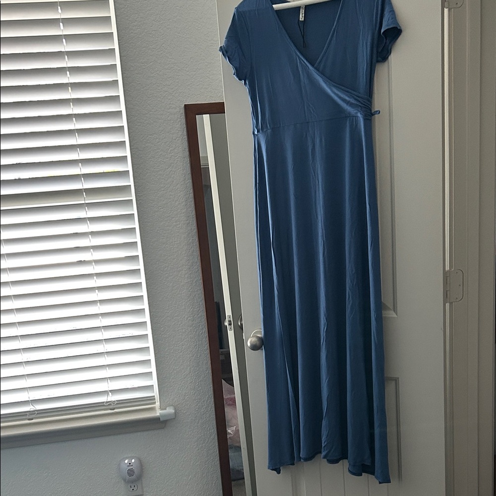 Mother Bee Maternity Blue Maxi Dress